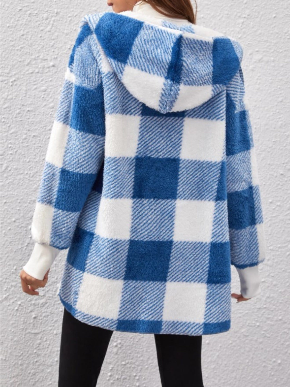 Plaid Hooded Light-Weight Coat