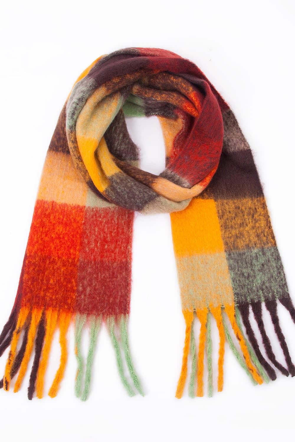 Polyester Scarf With Fringe