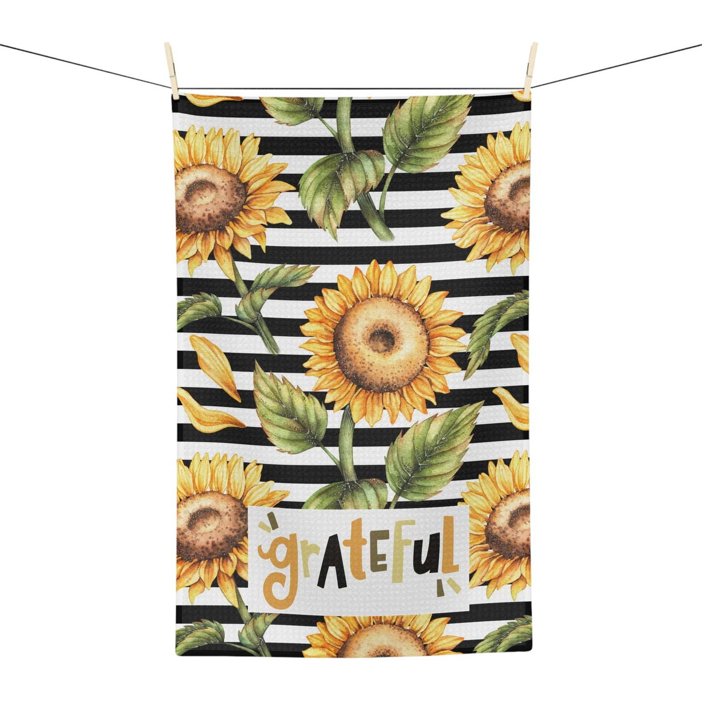 Grateful Sunflowers Microfiber Tea Towel