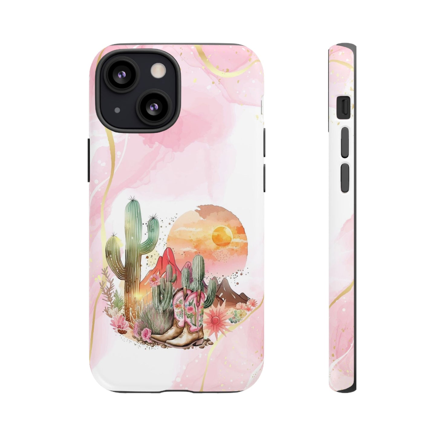 Cute Pink Western Sunset IPhone Protective Case