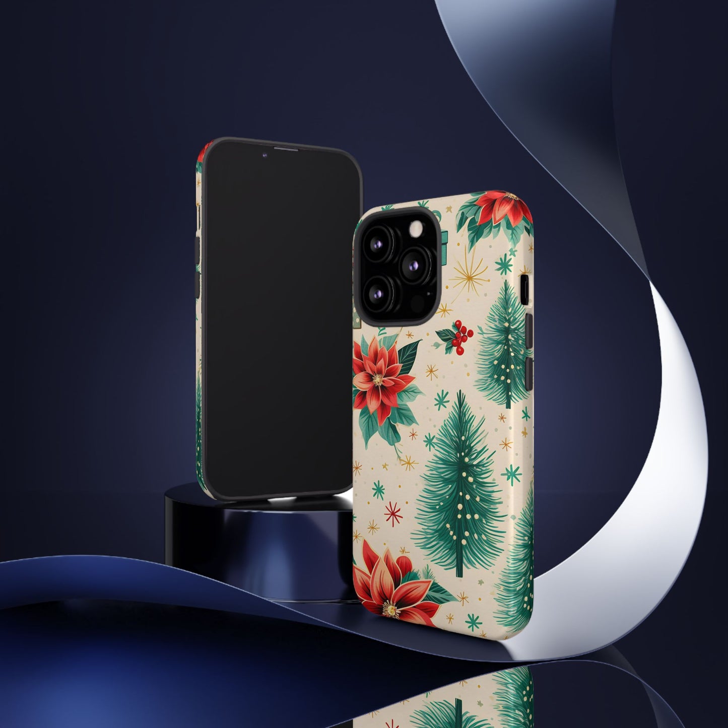 Christmas Trees and Poinsetta IPhone Case for IPhones 12 - 16