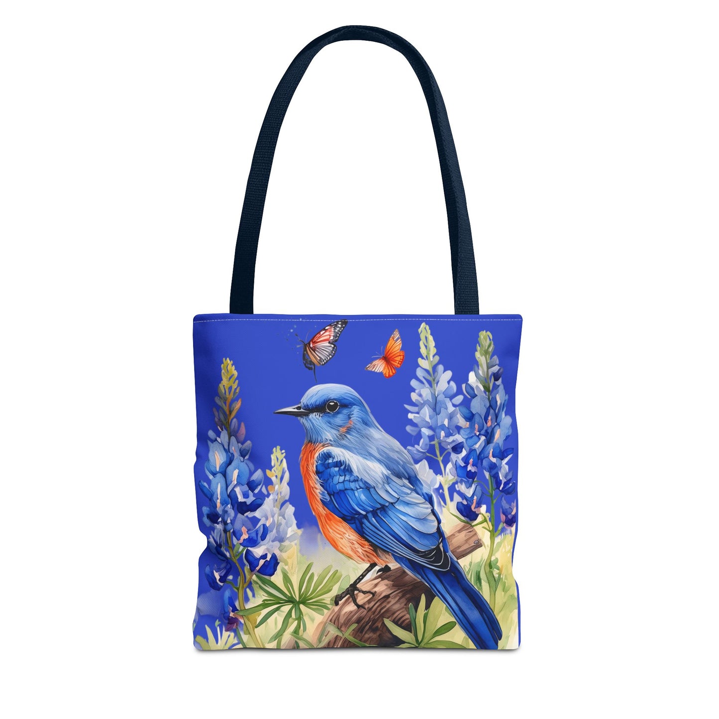 Beautiful Bluebird and Bluebonnet Background Tote Bag