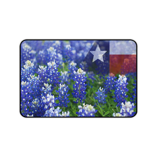 Beautiful Texas Flag and Bluebonnets Mouse Pad