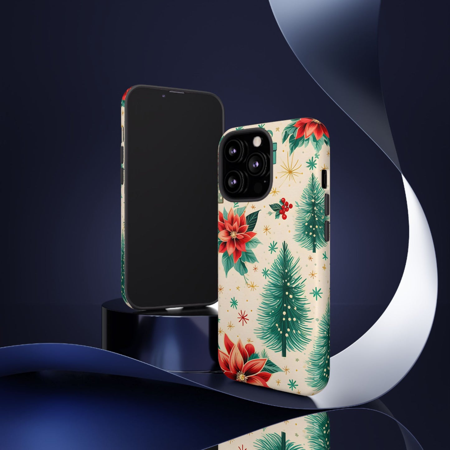 Christmas Trees and Poinsetta IPhone Case for IPhones 12 - 16