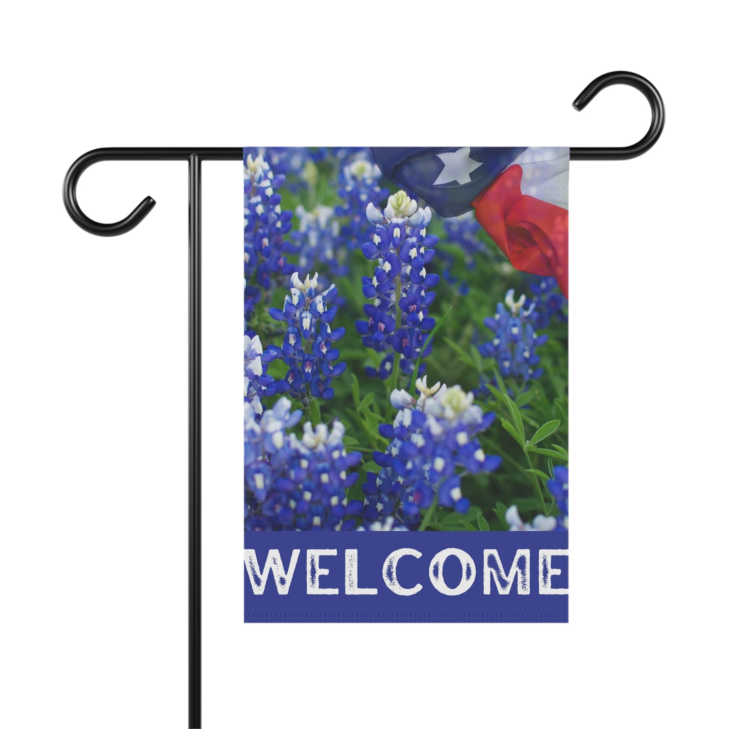 Welcome Garden Flag With Texas Flag and Bluebonnets