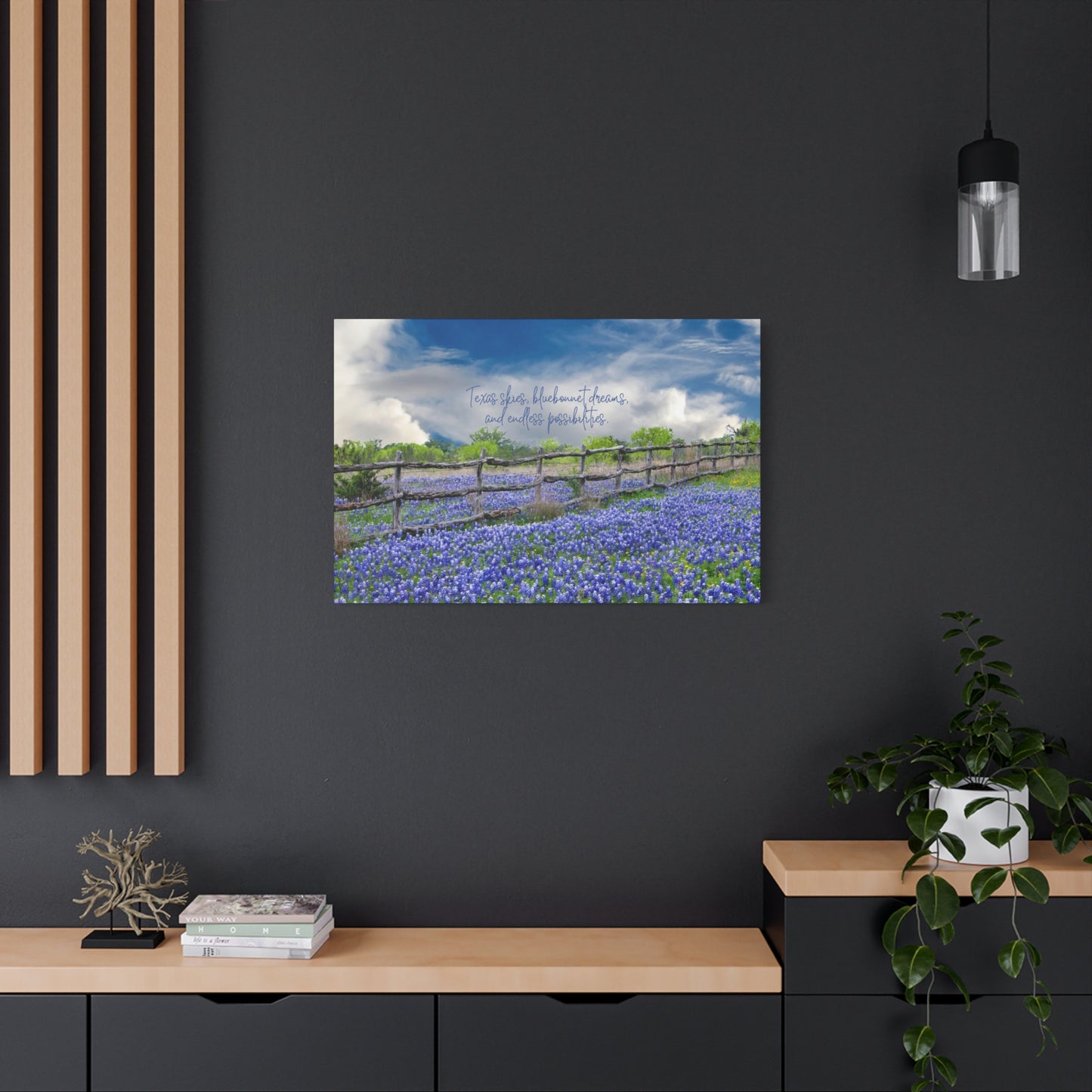 Texas Skies Bluebonnet Dreams and Endless Possibilities - Canvas Matte Wall Art