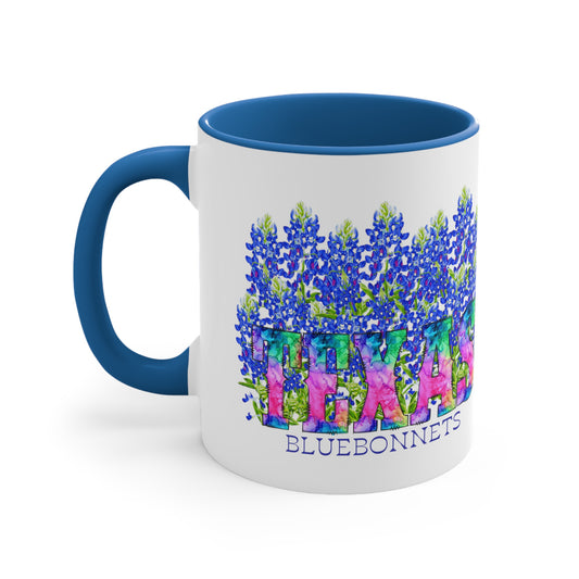 Texas Bluebonnets Coffee Mug, 11oz, Colorful Floral Design, Drink Holder, Western Mug, Gifts For Her, Gift for Mom