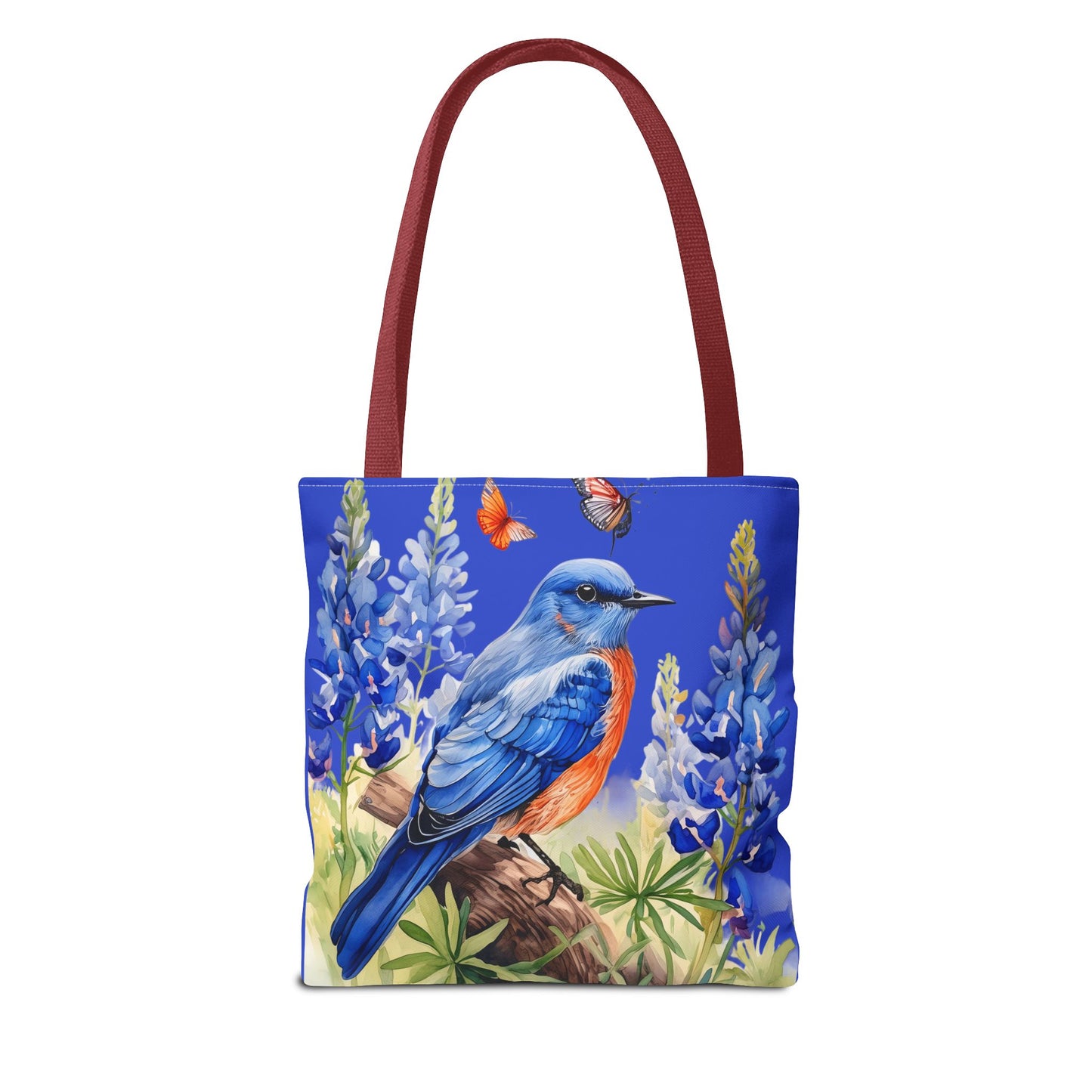 Beautiful Bluebird and Bluebonnet Background Tote Bag