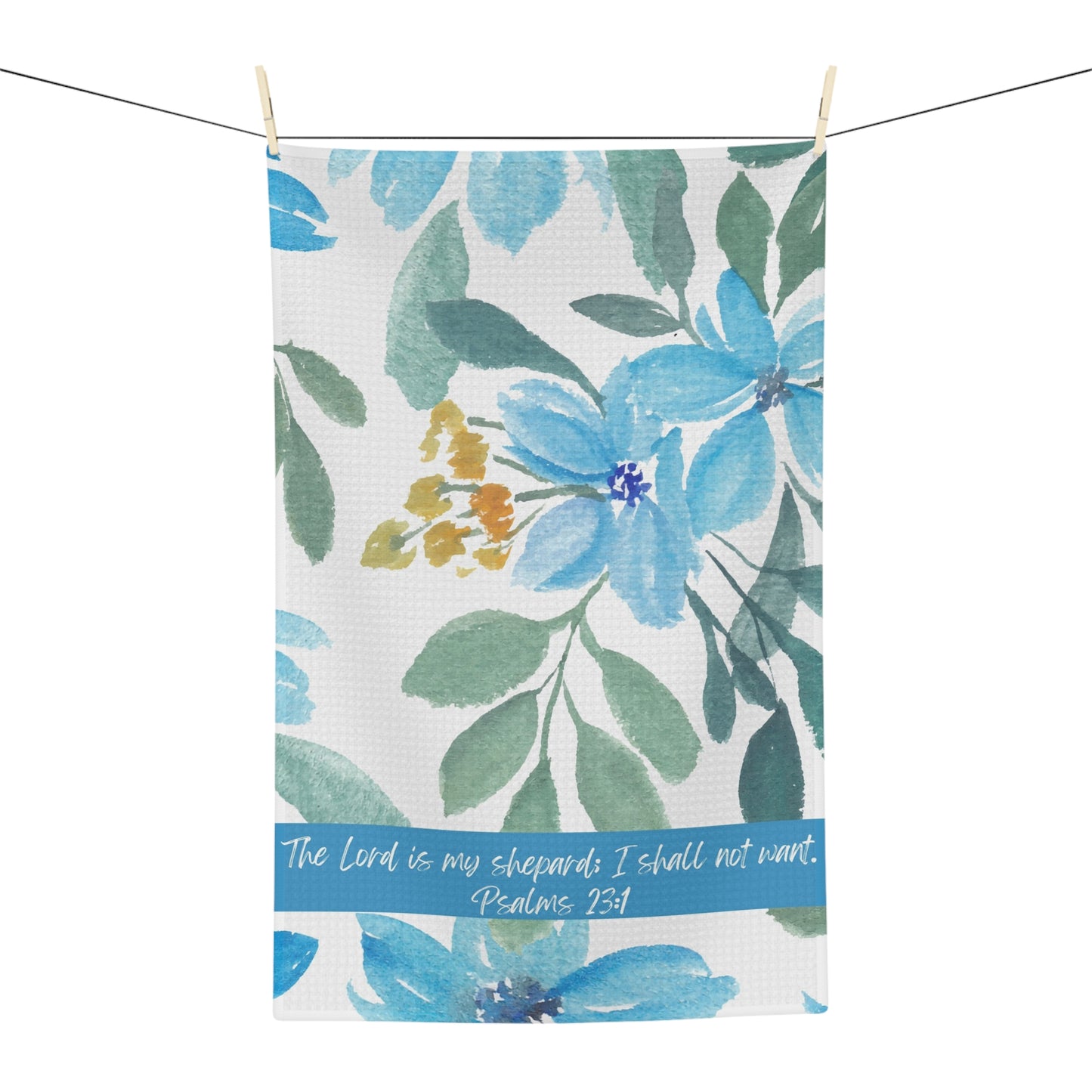 Microfiber Tea Towel With Flowers and Bible Verse