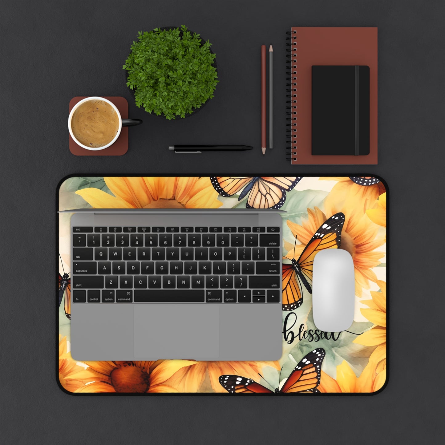 Beautiful Butterflies and Sunflowers Desk Mat / Mouse Pad