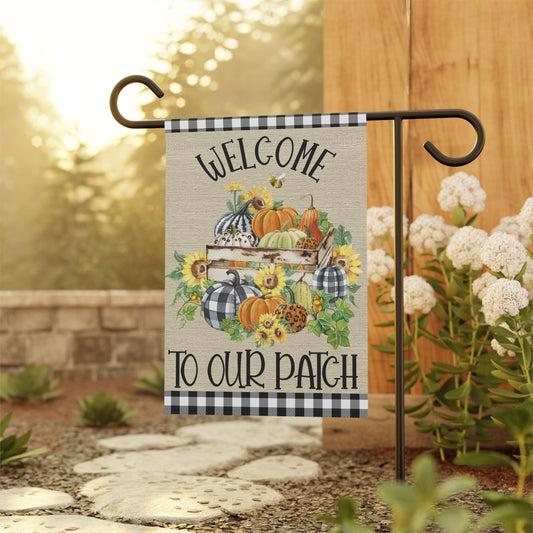 Cute Fall Garden Flag With Pumpkins