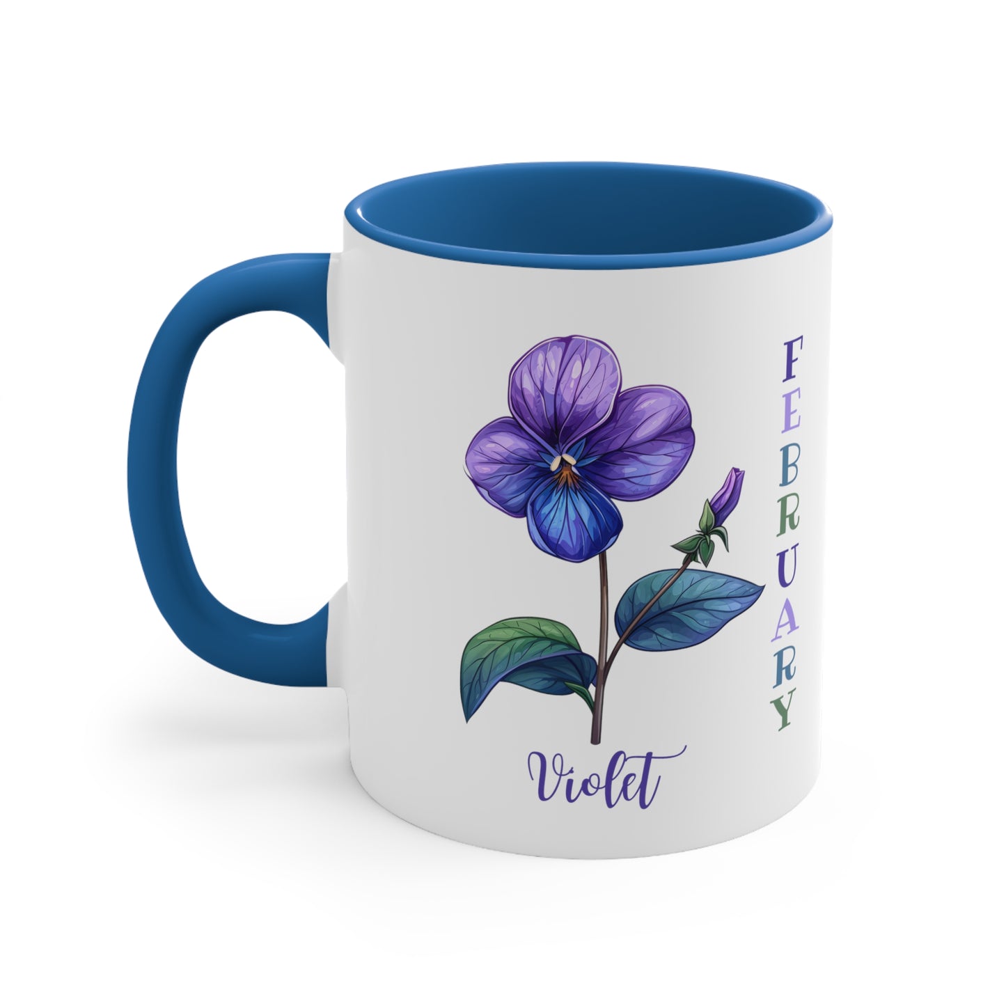 February Birth Flower Coffee Mug, 11oz, Birth Month, Born in February, Coffee Mug, Gifts For Her, Gifts For Mom, Friend Gift, Violet mug