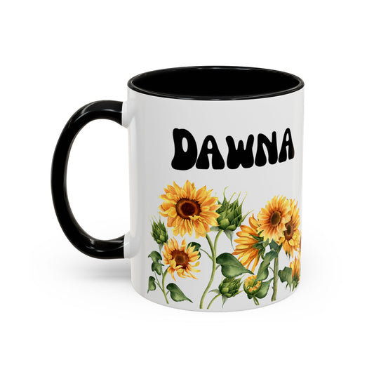 Custom Sunflower Accent Coffee Mug (11, 15oz)