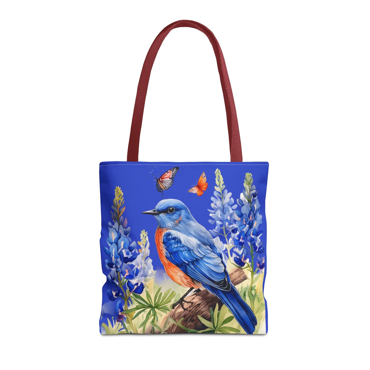 Beautiful Bluebird and Bluebonnet Background Tote Bag