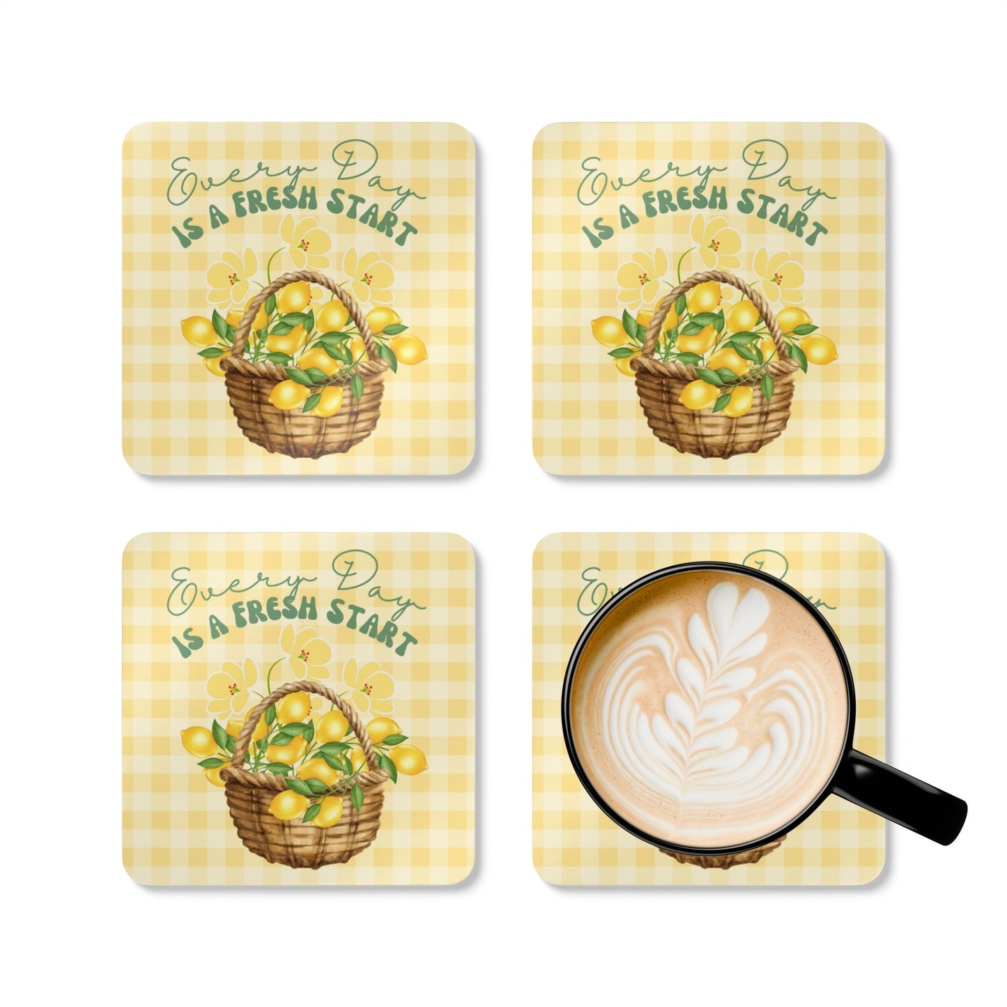 Every Day Is A Fresh Start Corkwood Coasters - Set of 4
