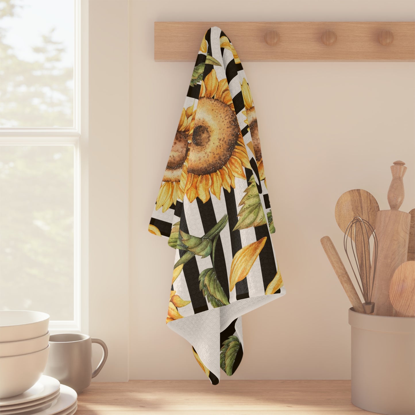 Grateful Sunflowers Microfiber Tea Towel