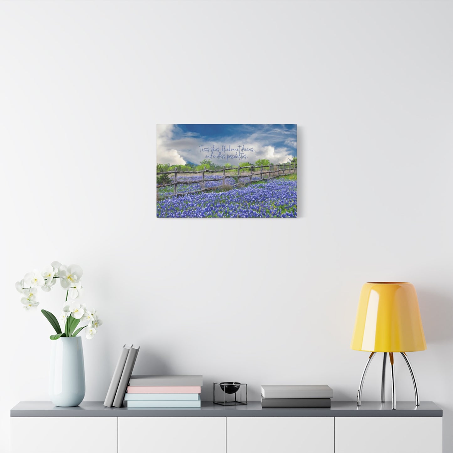 Texas Skies Bluebonnet Dreams and Endless Possibilities - Canvas Matte Wall Art