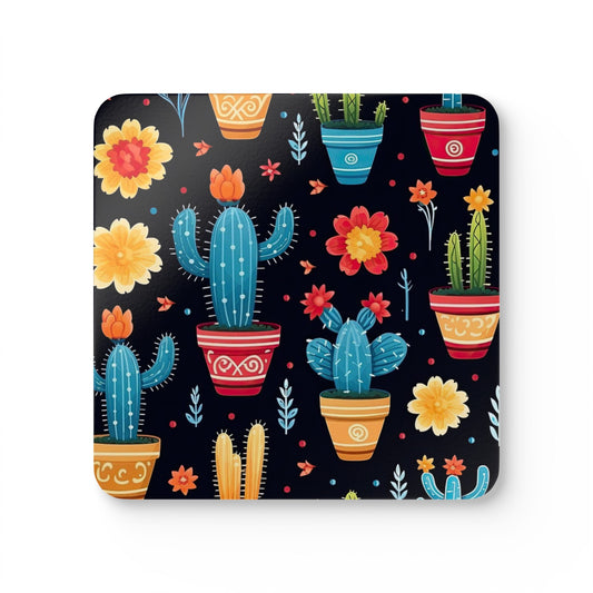 Beautiful Cactus Corkwood Coasters - Set of 4