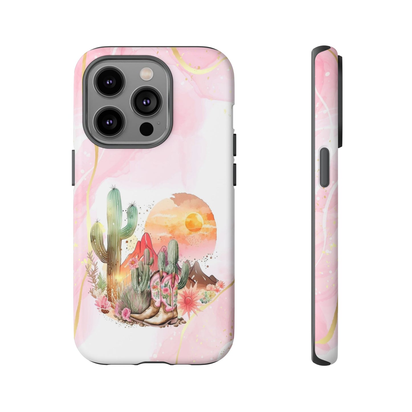 Cute Pink Western Sunset IPhone Protective Case