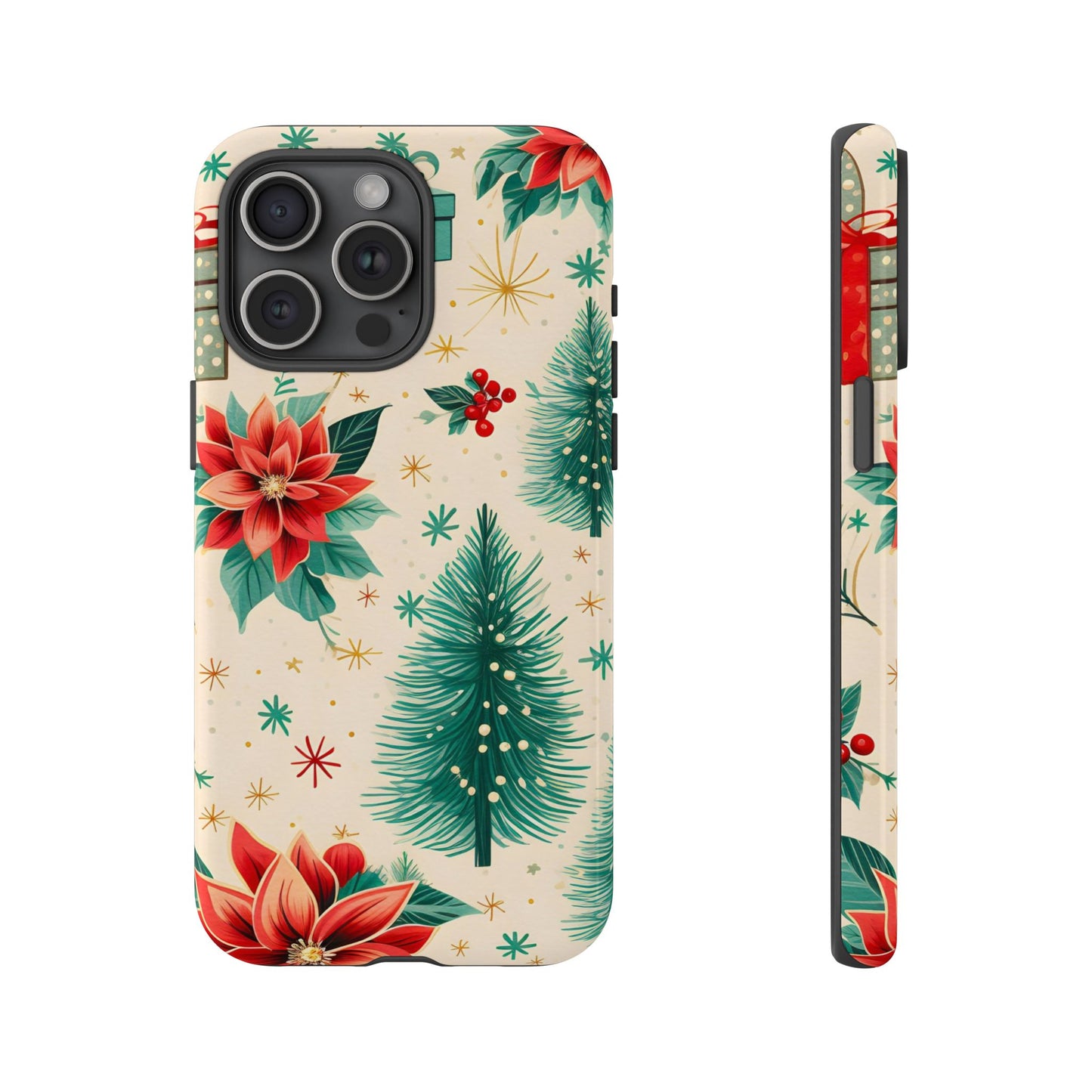 Christmas Trees and Poinsetta IPhone Case for IPhones 12 - 16