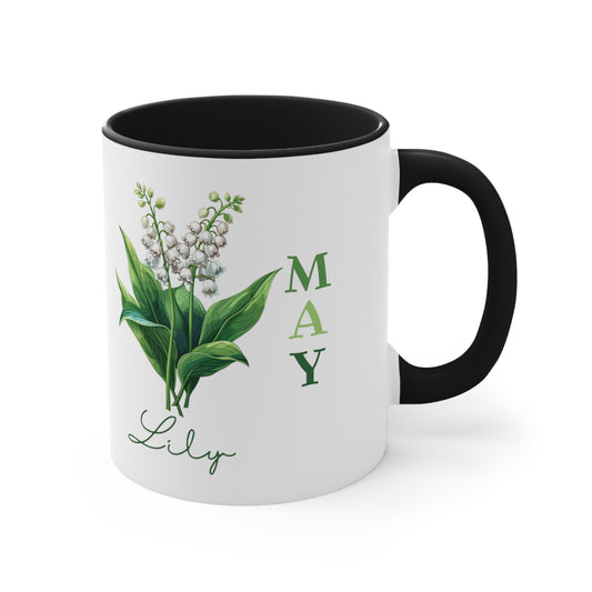 May Birth Flower Coffee Mug, 11oz, Birth Month, Born in May, Coffee Mug, Gifts For Her, Gifts For Mom, Friend Gift, Flower Mug
