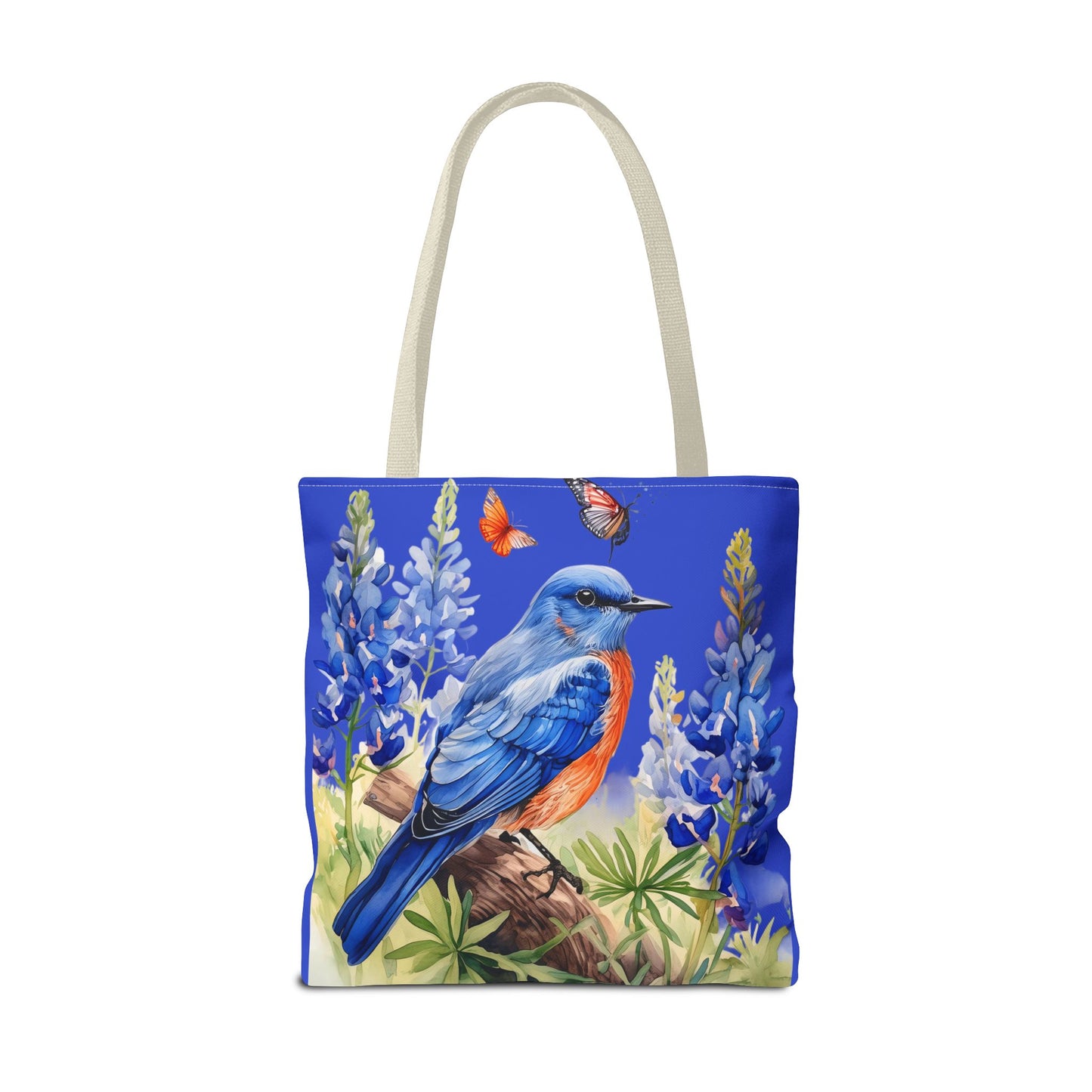 Beautiful Bluebird and Bluebonnet Background Tote Bag