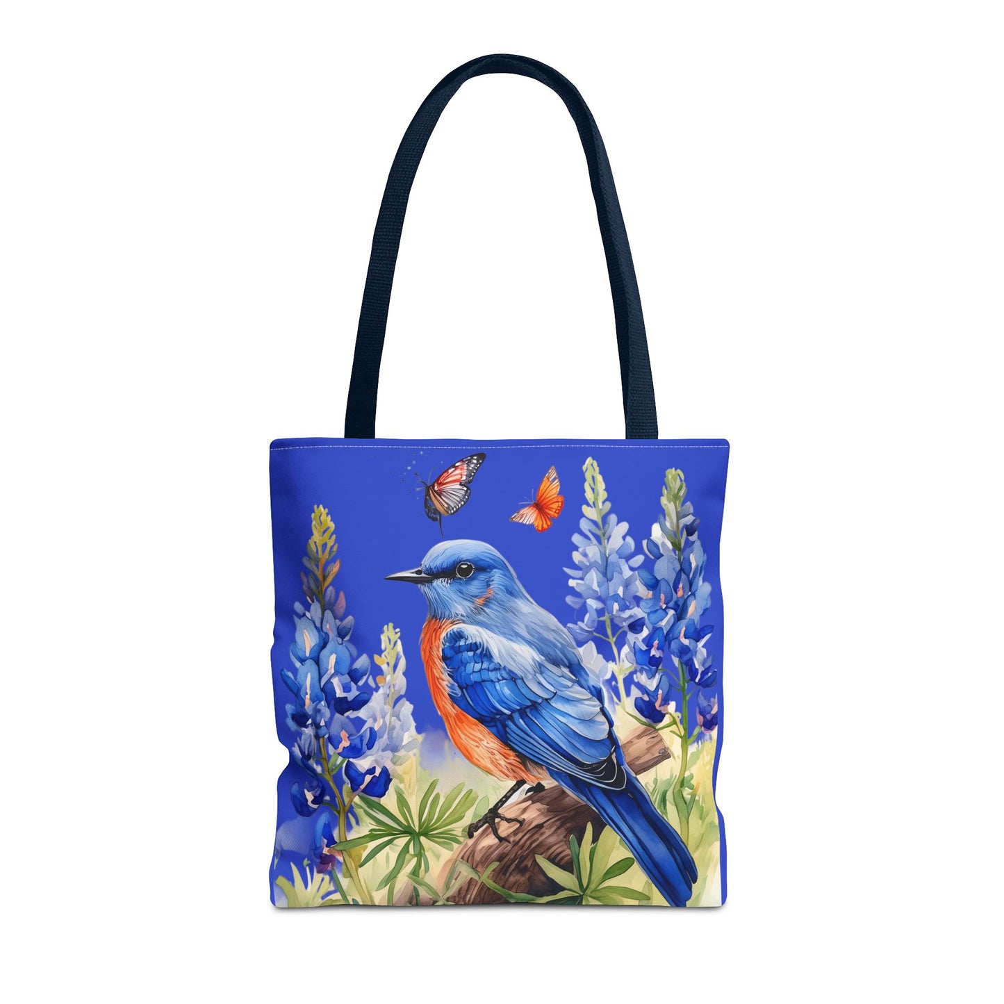 Beautiful Bluebird and Bluebonnet Background Tote Bag