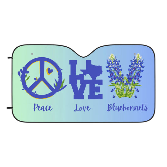 Peace Love Bluebonnets Car Sun Shades for Car Windshield