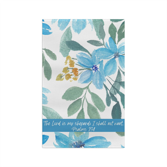 Microfiber Tea Towel With Flowers and Bible Verse