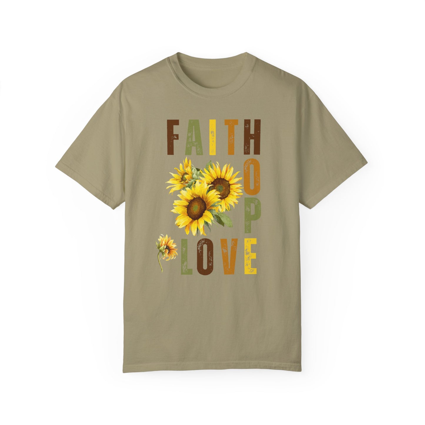 Faith Hope Love Sunflower T-shirt, Inspirational Tshirt, Faith Hope Love Shirt, Gifts For Her, Gifts For Women, Sunflower Shirt, Floral Tee