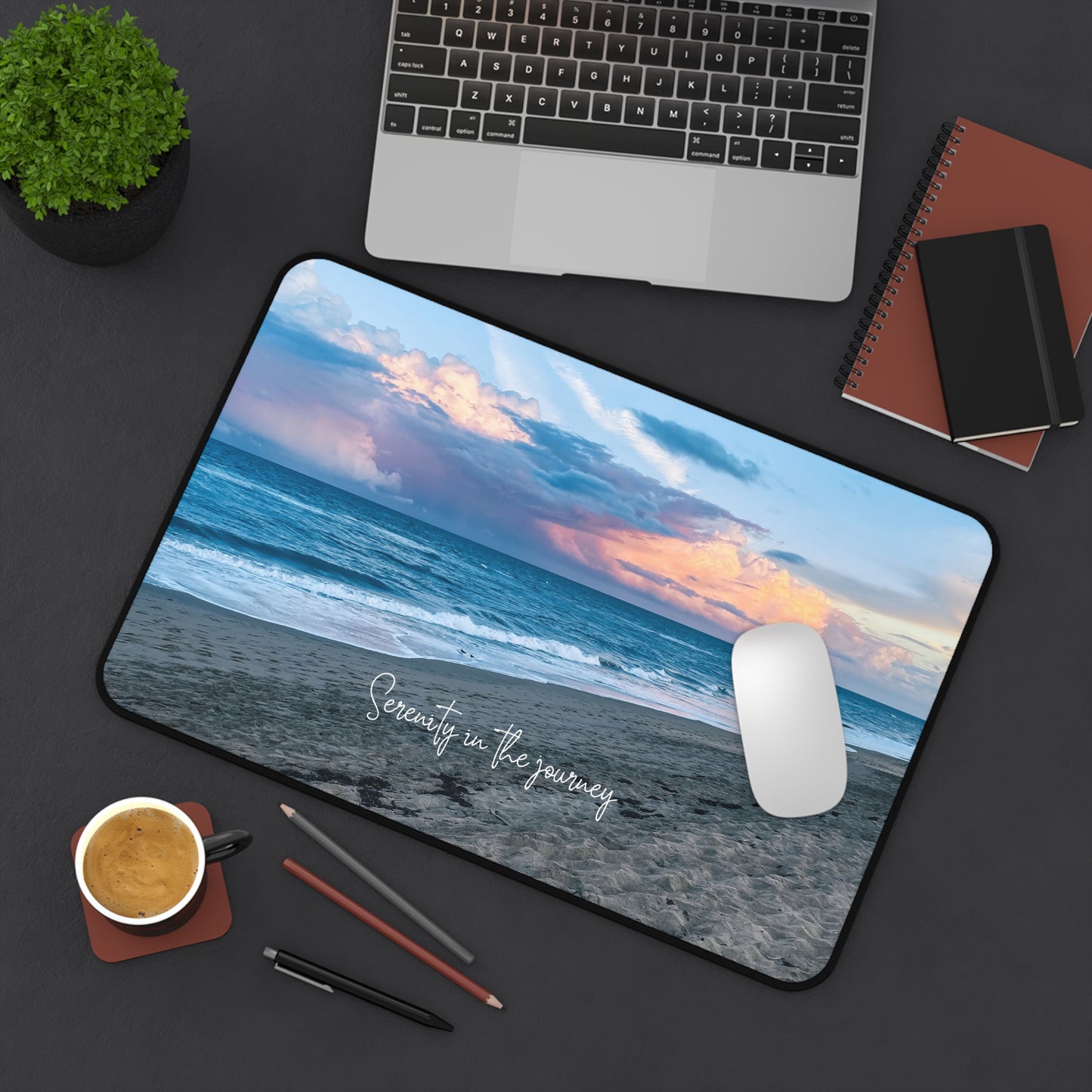 Scenic Ocean View Mousepad with Inspirational Message