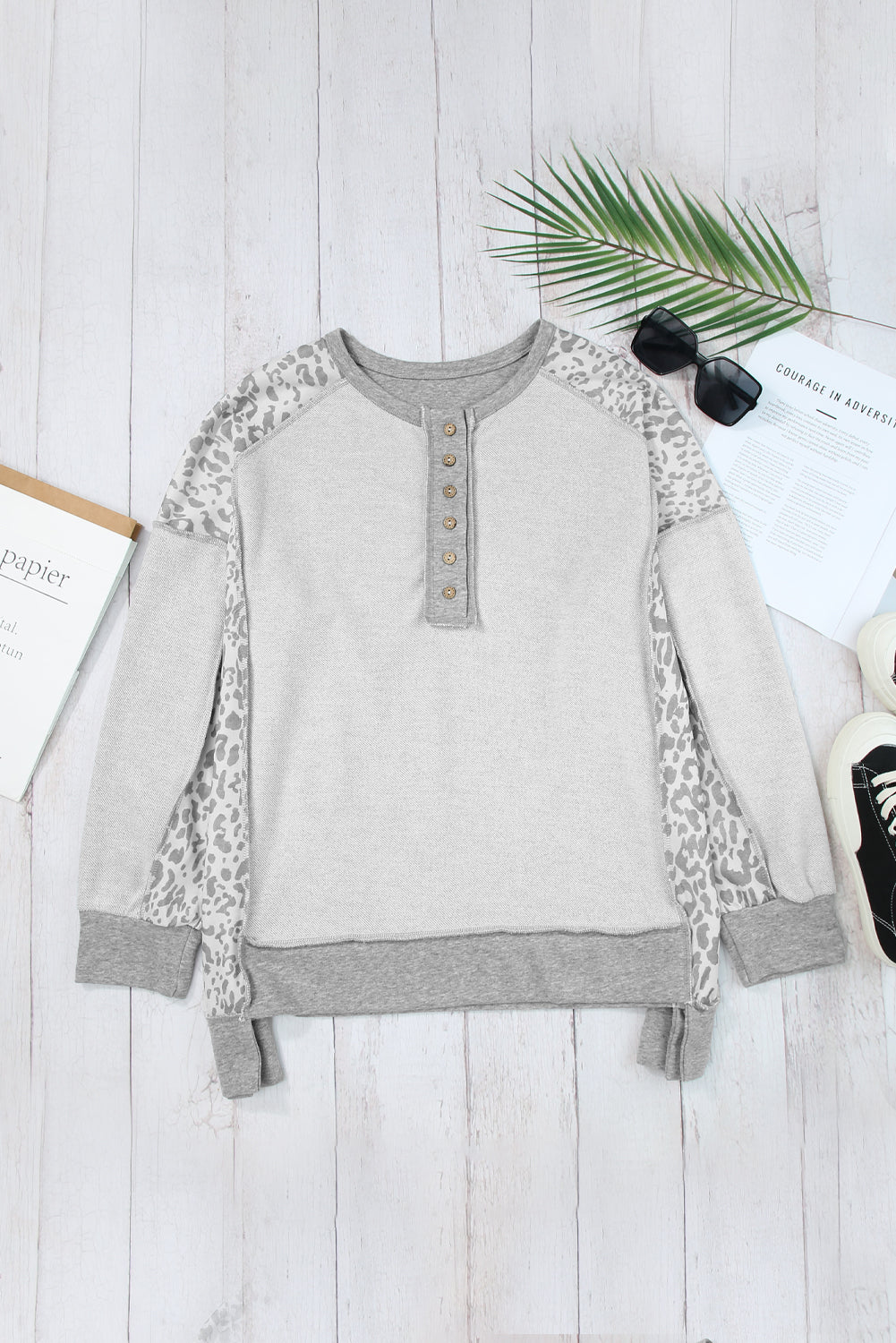 Exposed Seams Long Sleeve Sweatshirt