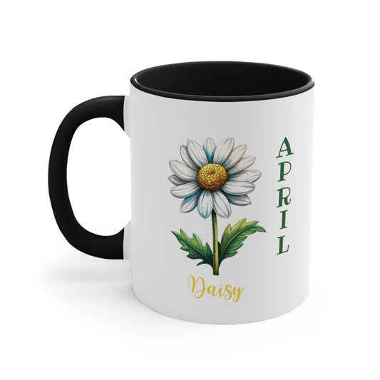 April Birth Flower Coffee Mug, 11oz, Birth Month, Born in April, Coffee Mug, Gifts For Her, Gifts For Mom, Friend Gift, Daisy Flower Mug
