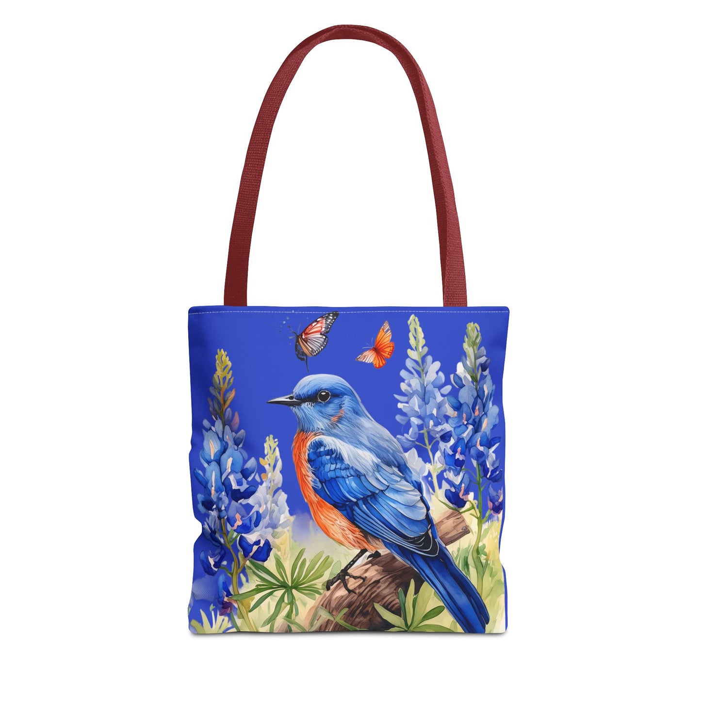 Beautiful Bluebird and Bluebonnet Background Tote Bag