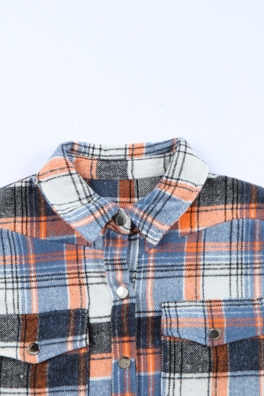 Plaid Long Sleeve Shirt with Gathered Bottom