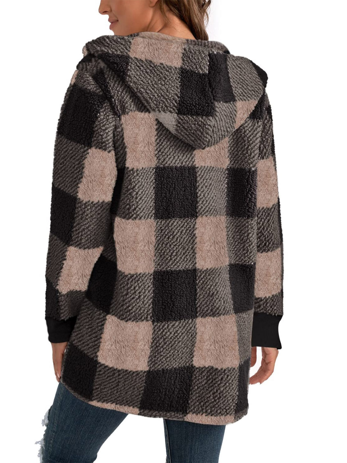 Plaid Hooded Light-Weight Coat