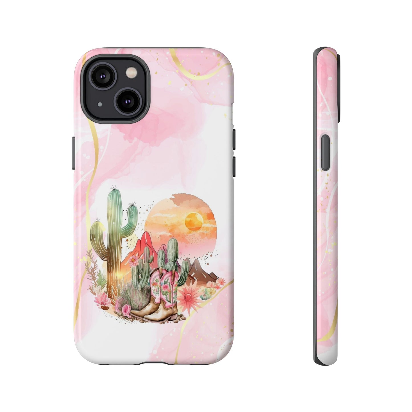 Cute Pink Western Sunset IPhone Protective Case