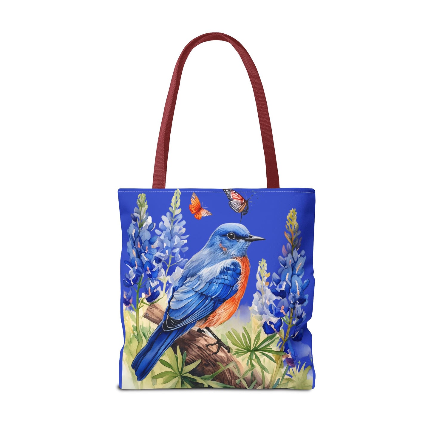 Beautiful Bluebird and Bluebonnet Background Tote Bag