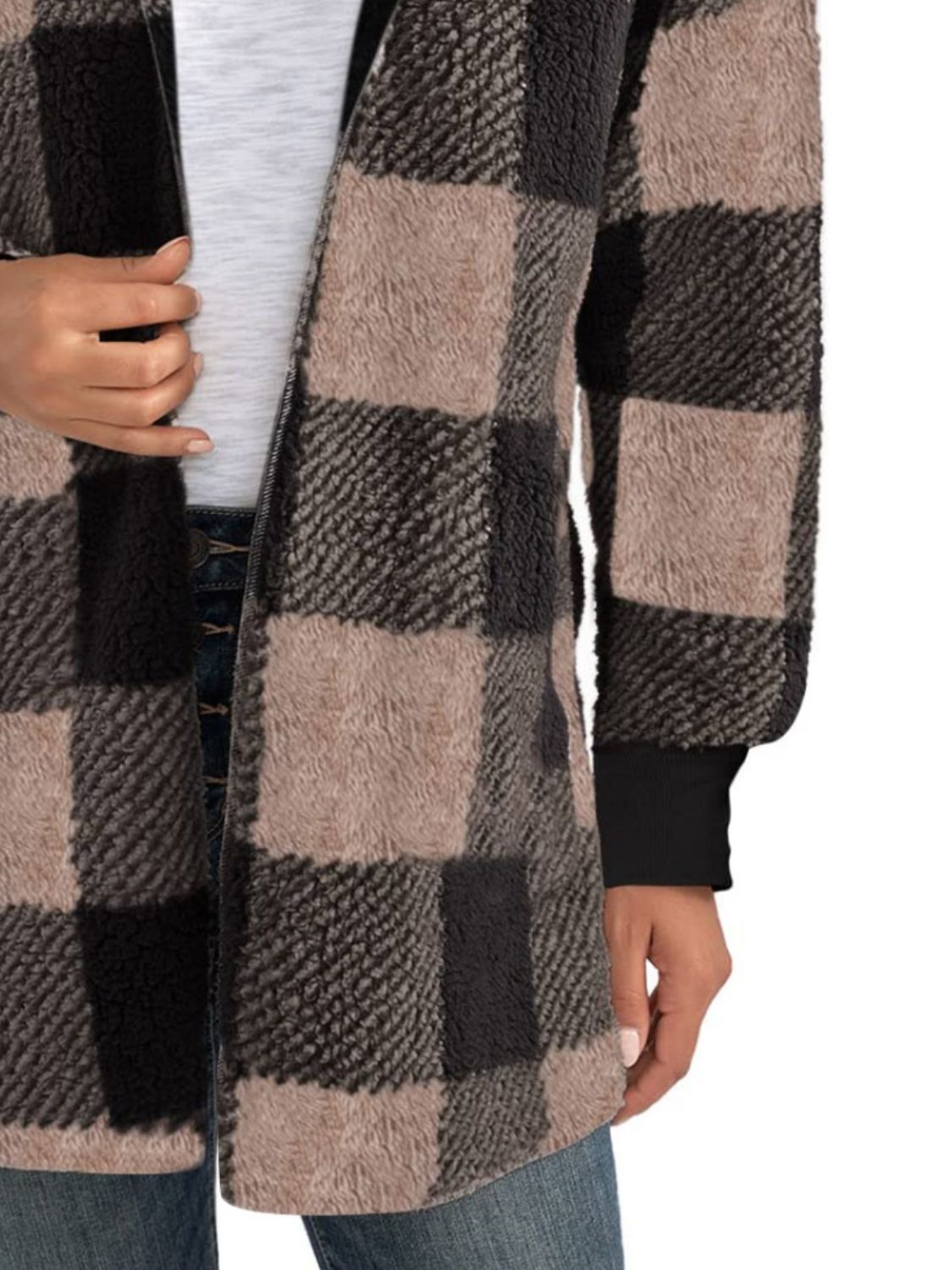 Plaid Hooded Light-Weight Coat