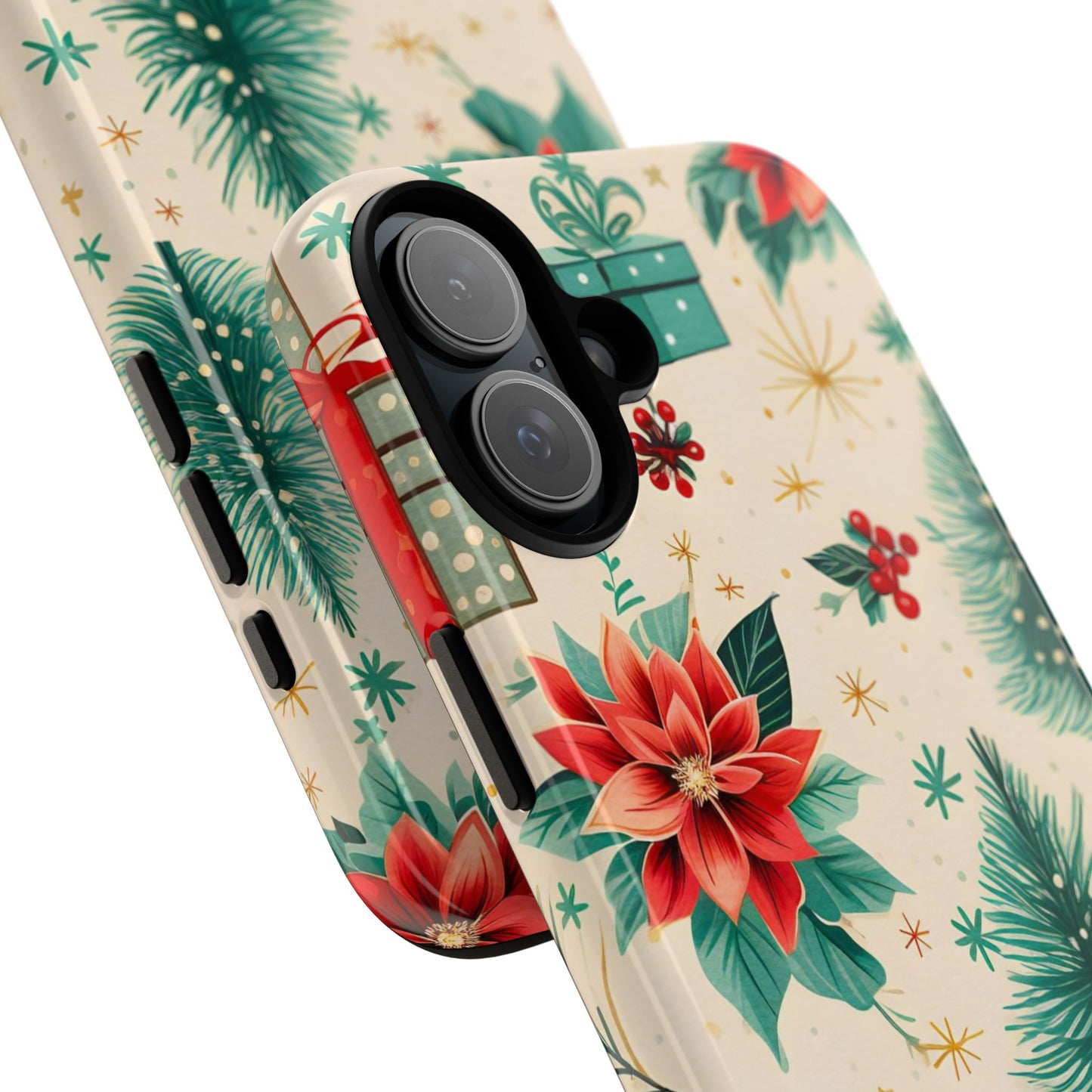 Christmas Trees and Poinsetta IPhone Case for IPhones 12 - 16