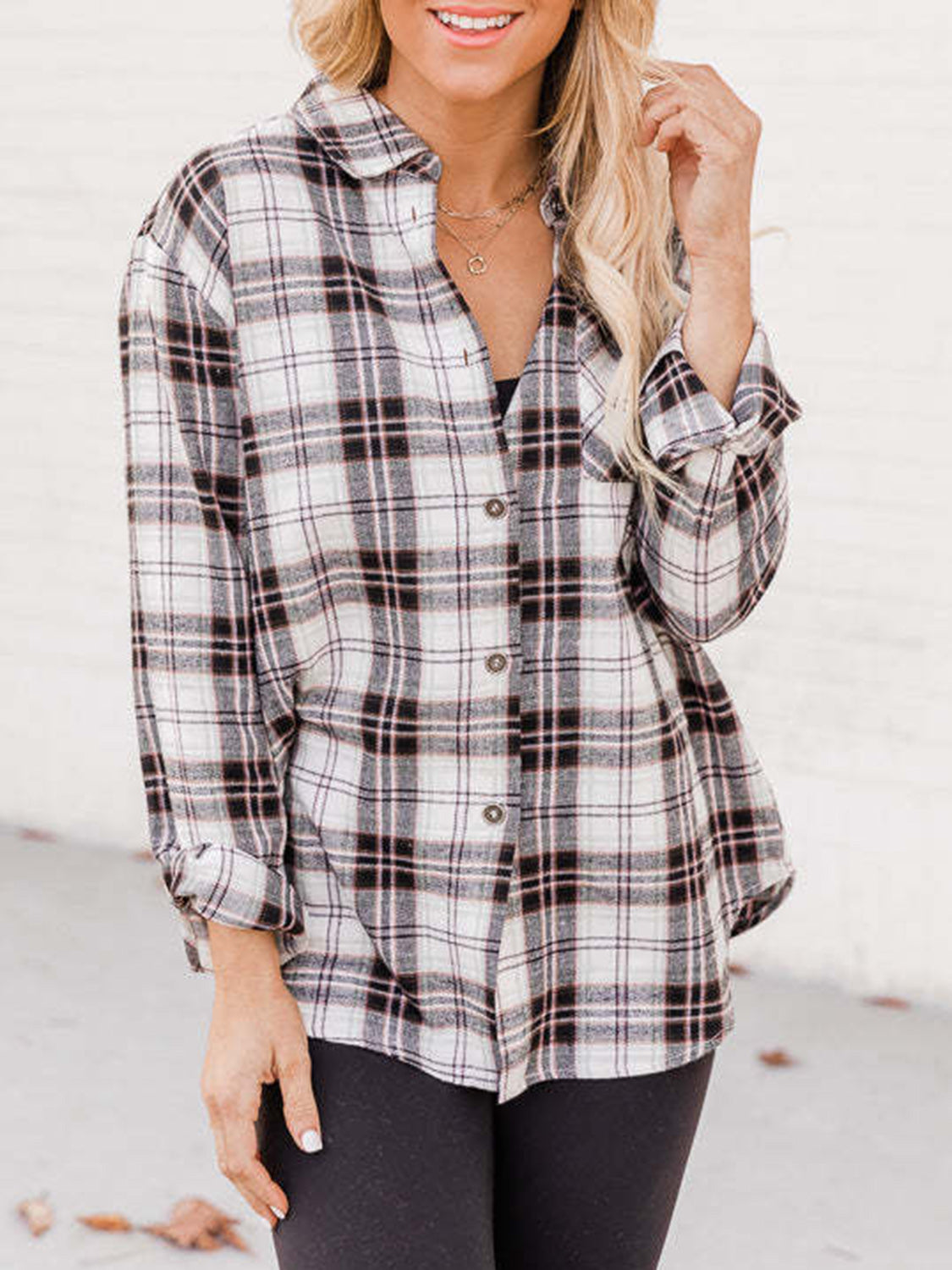 Plaid Button Down Long Sleeve Shirt