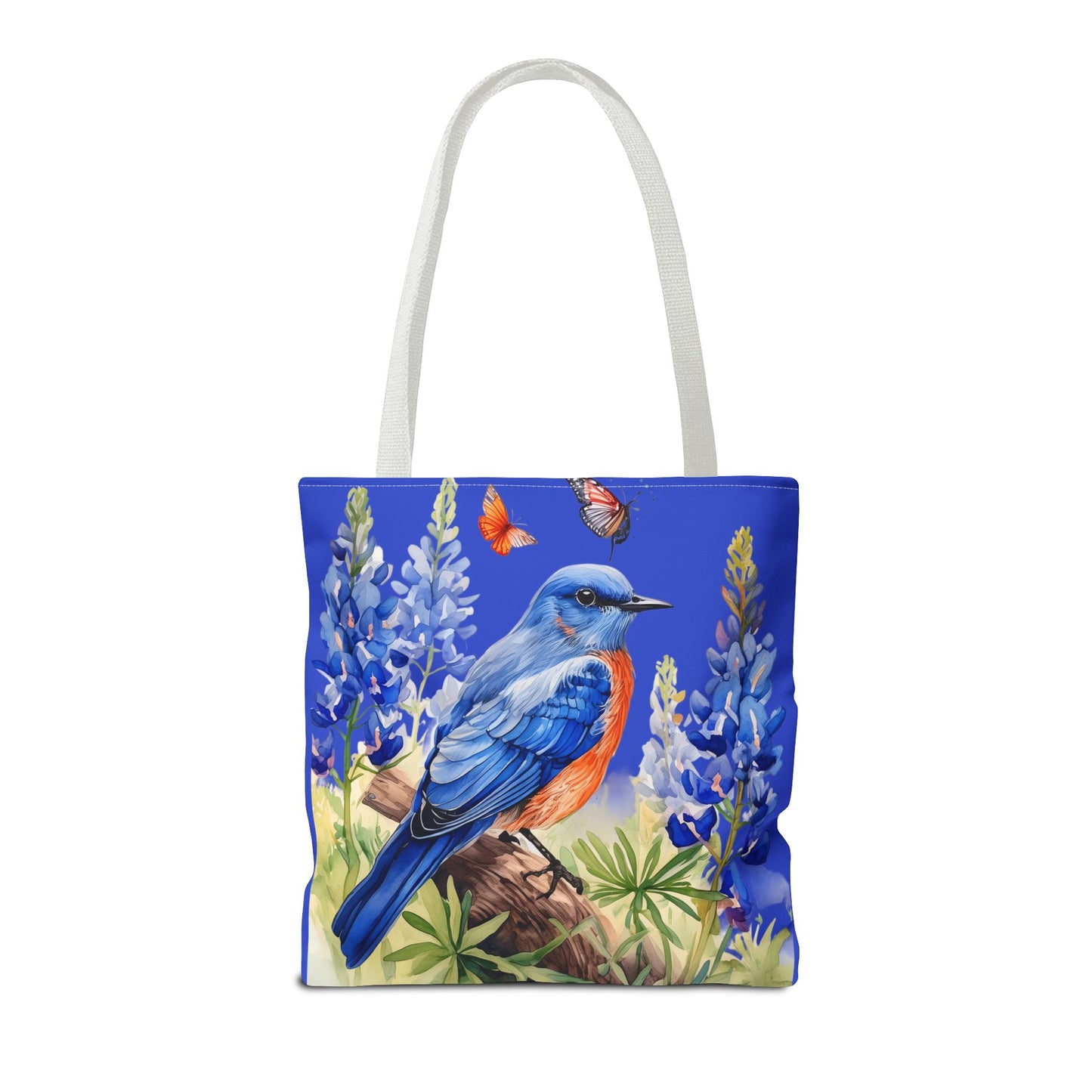 Beautiful Bluebird and Bluebonnet Background Tote Bag