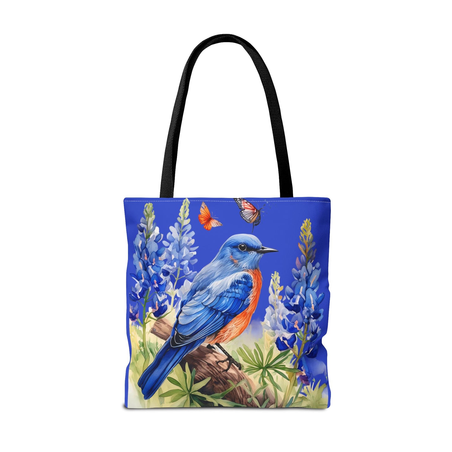 Beautiful Bluebird and Bluebonnet Background Tote Bag