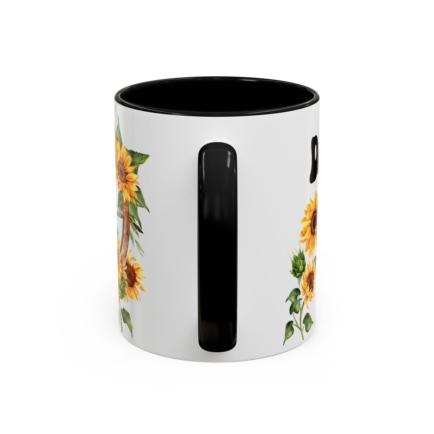 Custom Sunflower Accent Coffee Mug (11, 15oz)