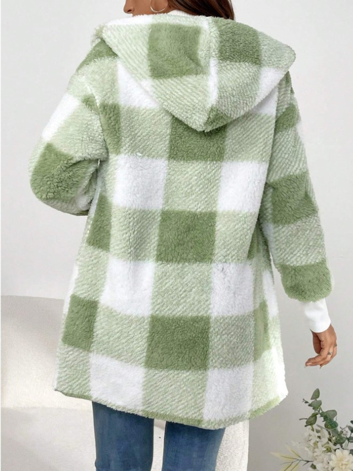 Plaid Hooded Light-Weight Coat