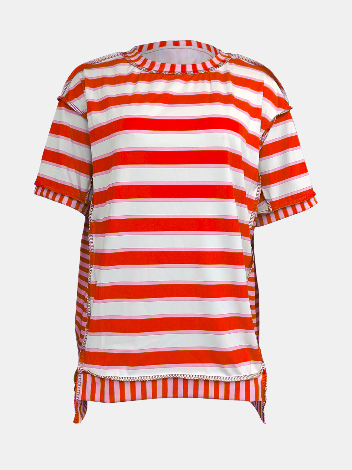 Contrast Stripes:  Great T-Shirt in Several Color Choices