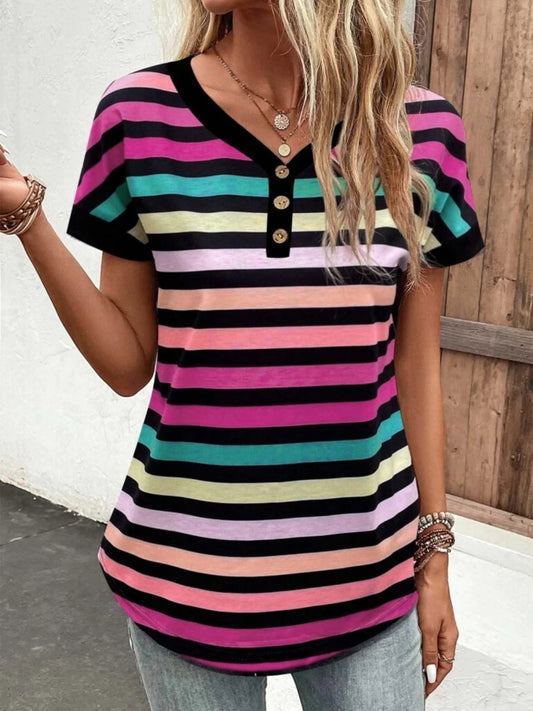 Rainbow Stripes Short Sleeve T-Shirt