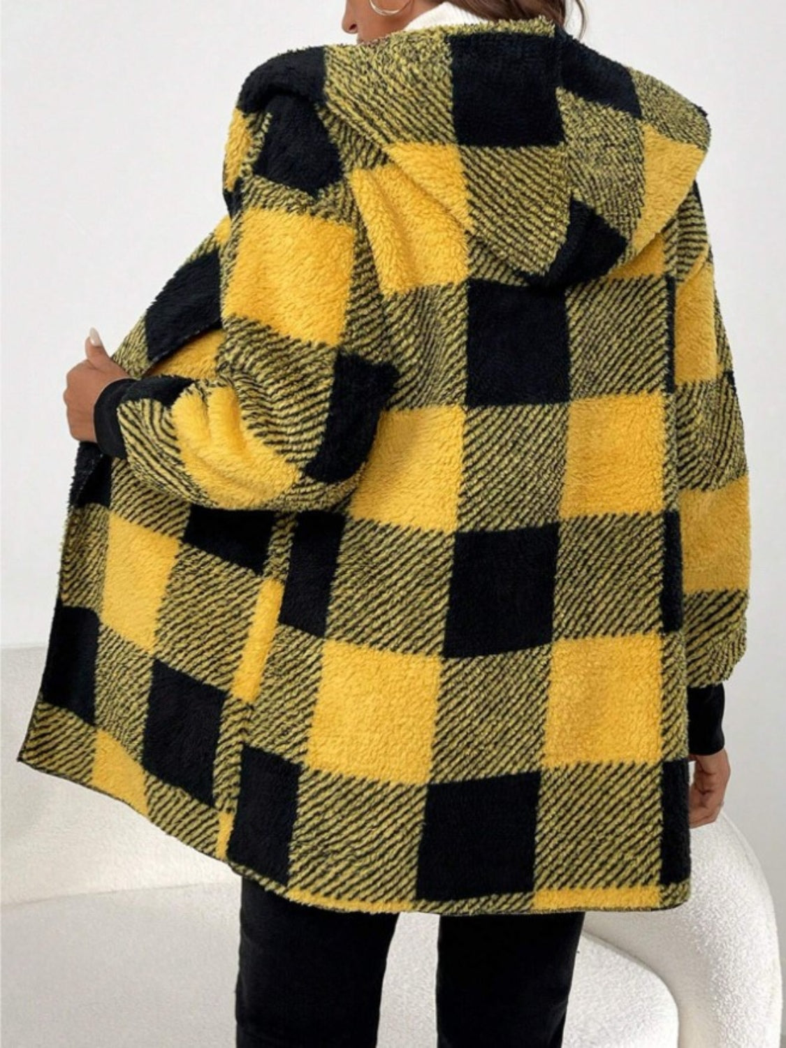 Plaid Hooded Light-Weight Coat