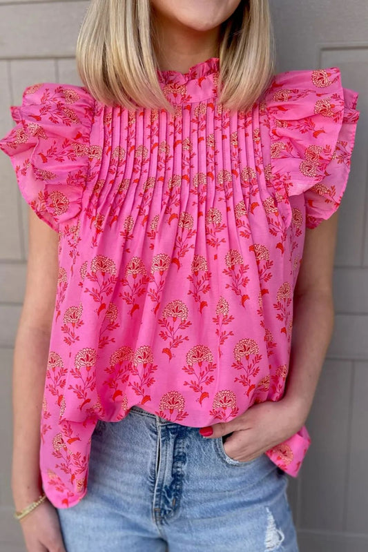 Gorgeous Ruffled Cap Sleeve Blouse