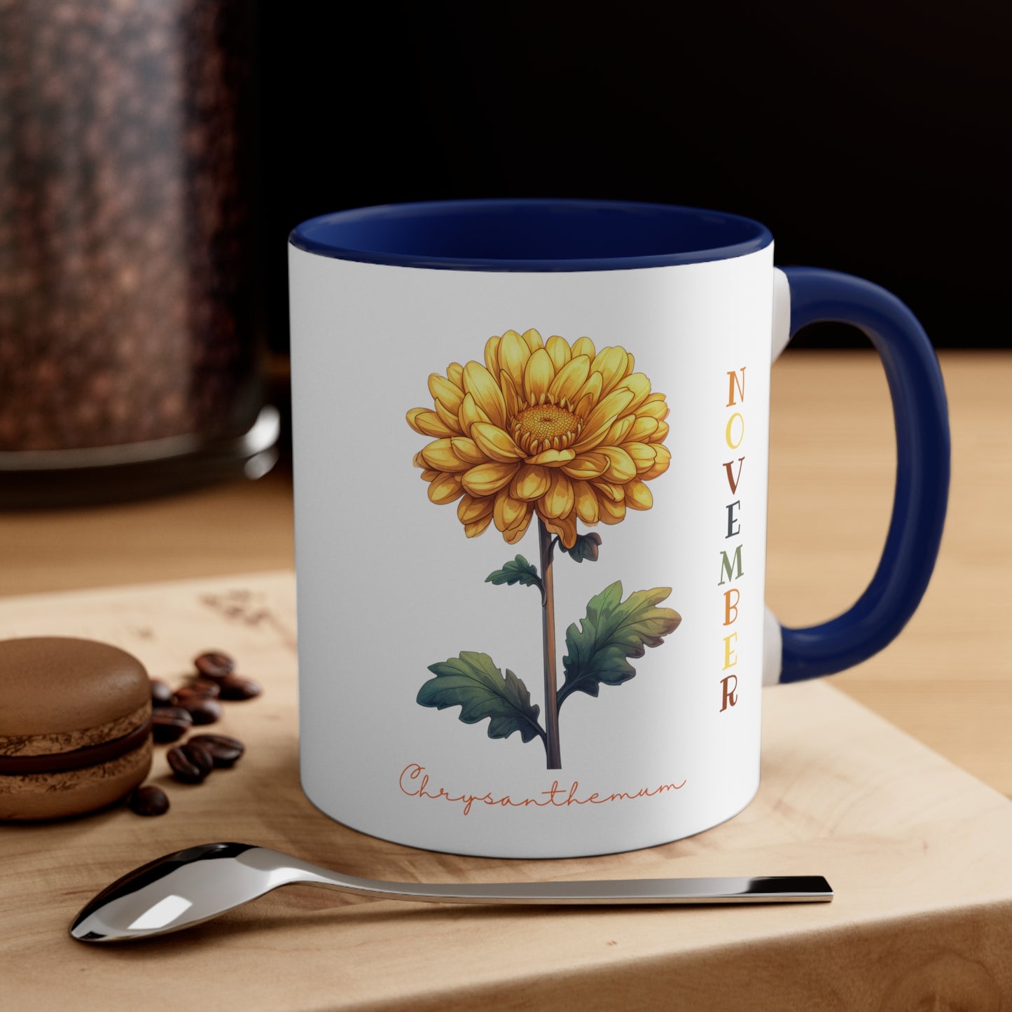November Birth Flower Coffee Mug, 11oz, Birth Month, Born in November, Coffee Mug, Gifts For Her, Gifts For Mom, Friend Gift, Flower Mug